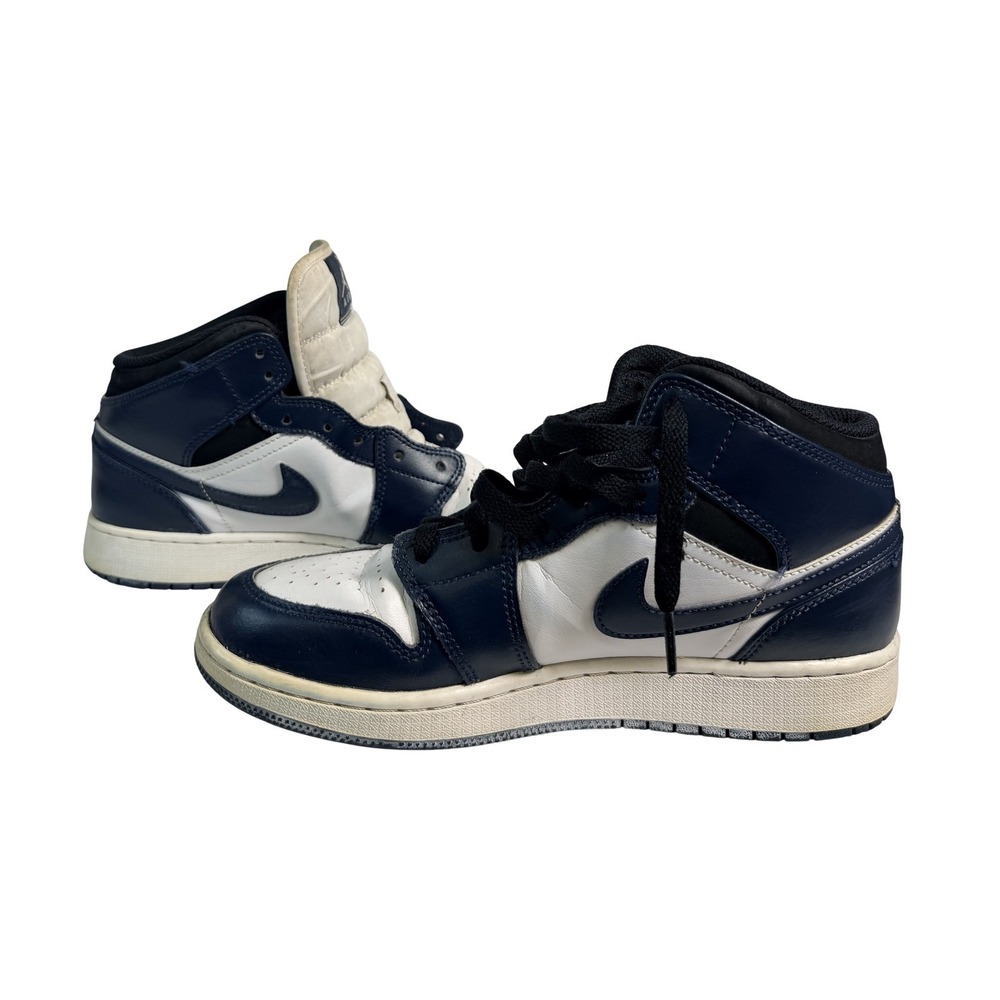 Nike Air Jordan 1 Mid Dark Marina Blue 554725-411 Mens 6.5Y Navy White